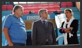 Г. Коган, А. Урбанський та Н. Тютюнник у Палаці спорту (Фото: Одеська облрада)